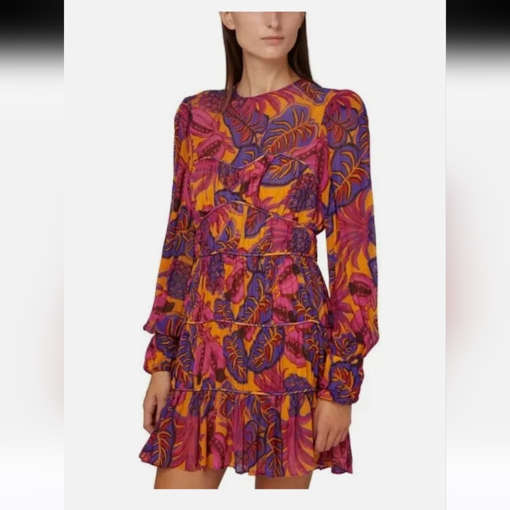 Farm Rio Print Ruffled Multicolor Women's Dress